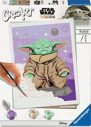 CreArt, Malen nach Zahlen Adults Trend - Star Wars Meditierender Grogu