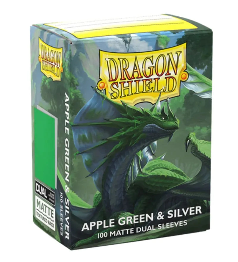 Dragon Shield Matte Dual Sleeves - Apple Green & Silver