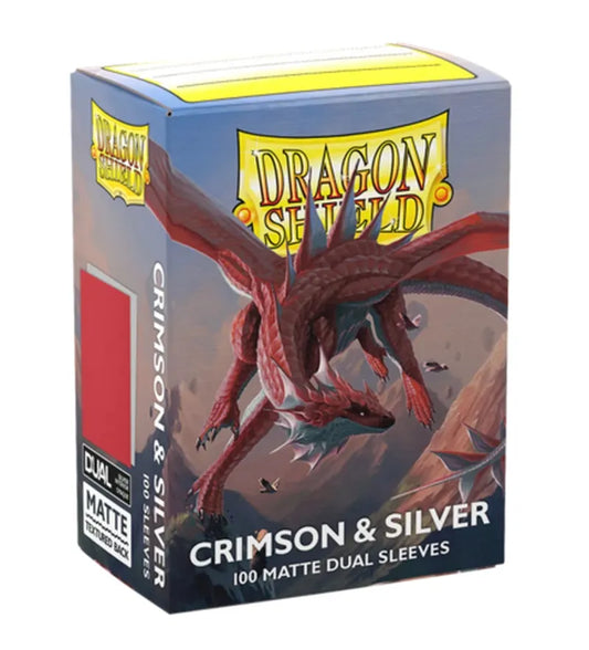 Dragon Shield Matte Dual Sleeves - Crimson & Silver