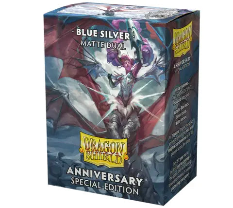 Dragon Shield Matte Dual - Anniversary Special Edition - Standard Size - Blue/Silver (100) cobalt silver