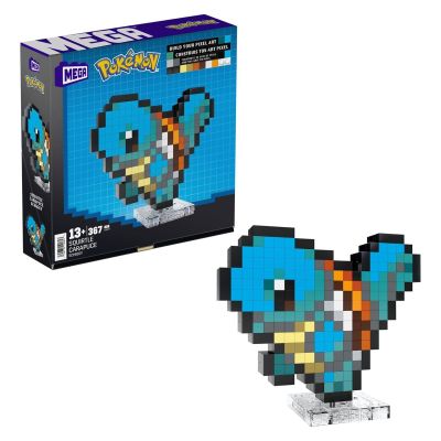 Mattel HTH77 - Mega - Pokémon - Schiggy Pixel Art Bauspielzeug-Set (367-teilig)