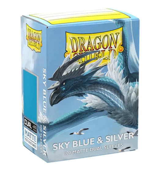 Dragon Shield Matte Dual Sleeves - Sky Blue & Silver